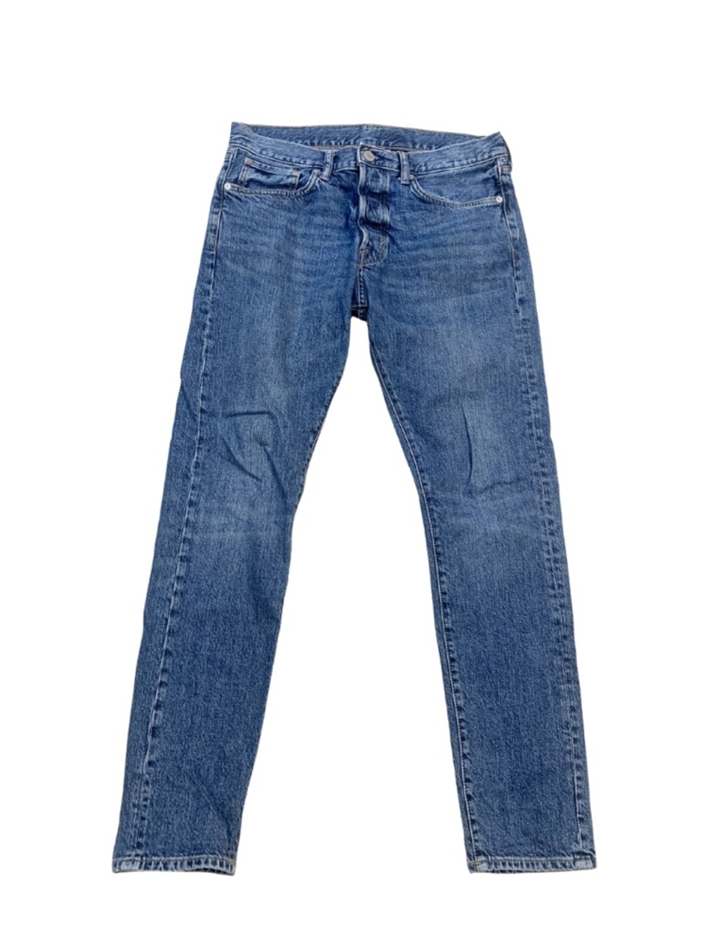H&M &DENIM Men’s Slim Straight Blue Jeans Size 32 Classic Regular Wash Minimal